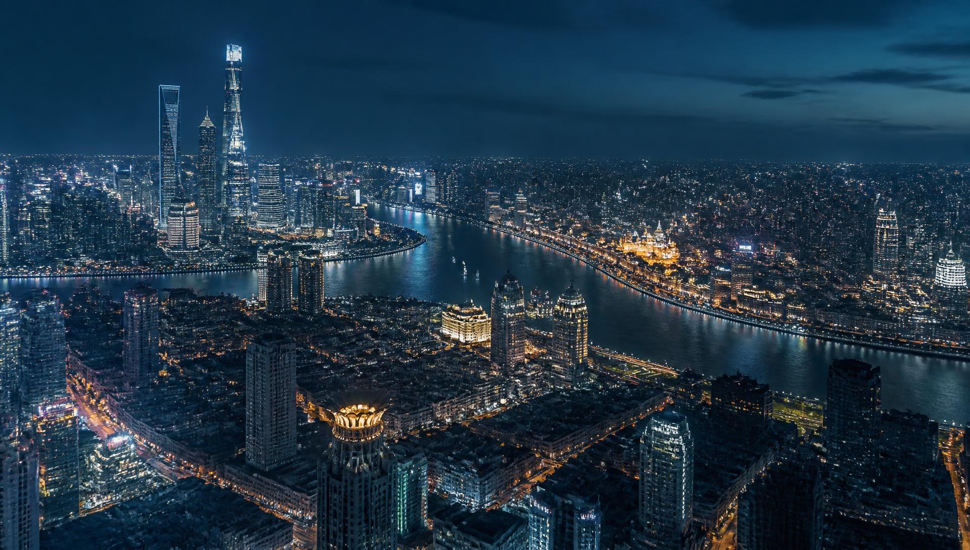 City skyline at night